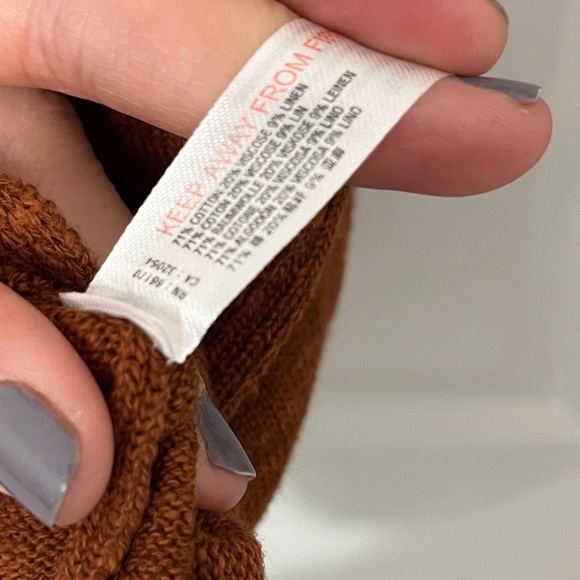 FP BEACH Winnie Oversized Sweater Tee Sz S Bran Boxy Oversized Linen Blend - Picture 8 of 9